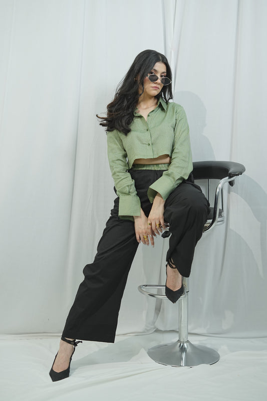 Striped Sage Green Set