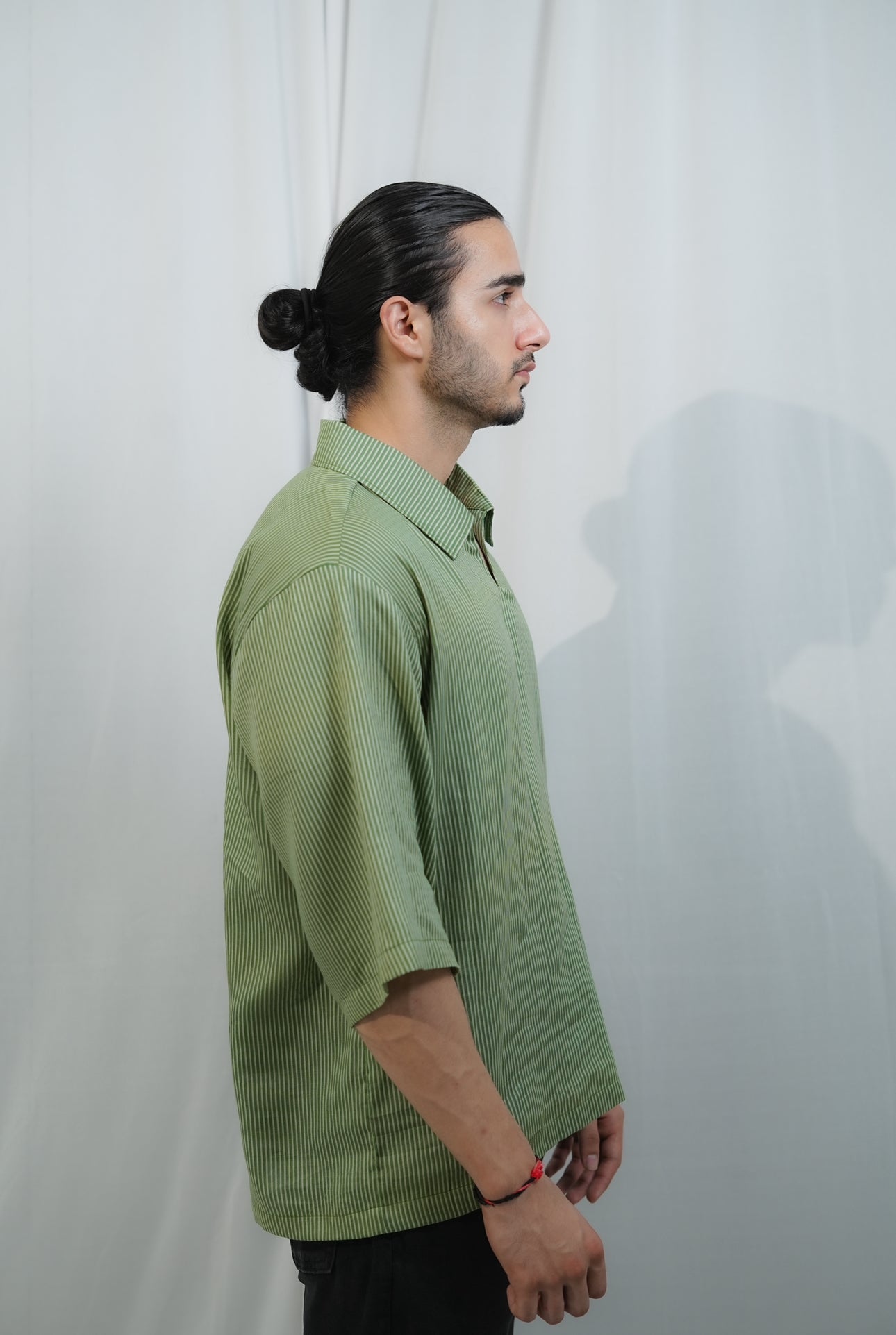 Men’s Striped Green Shirt