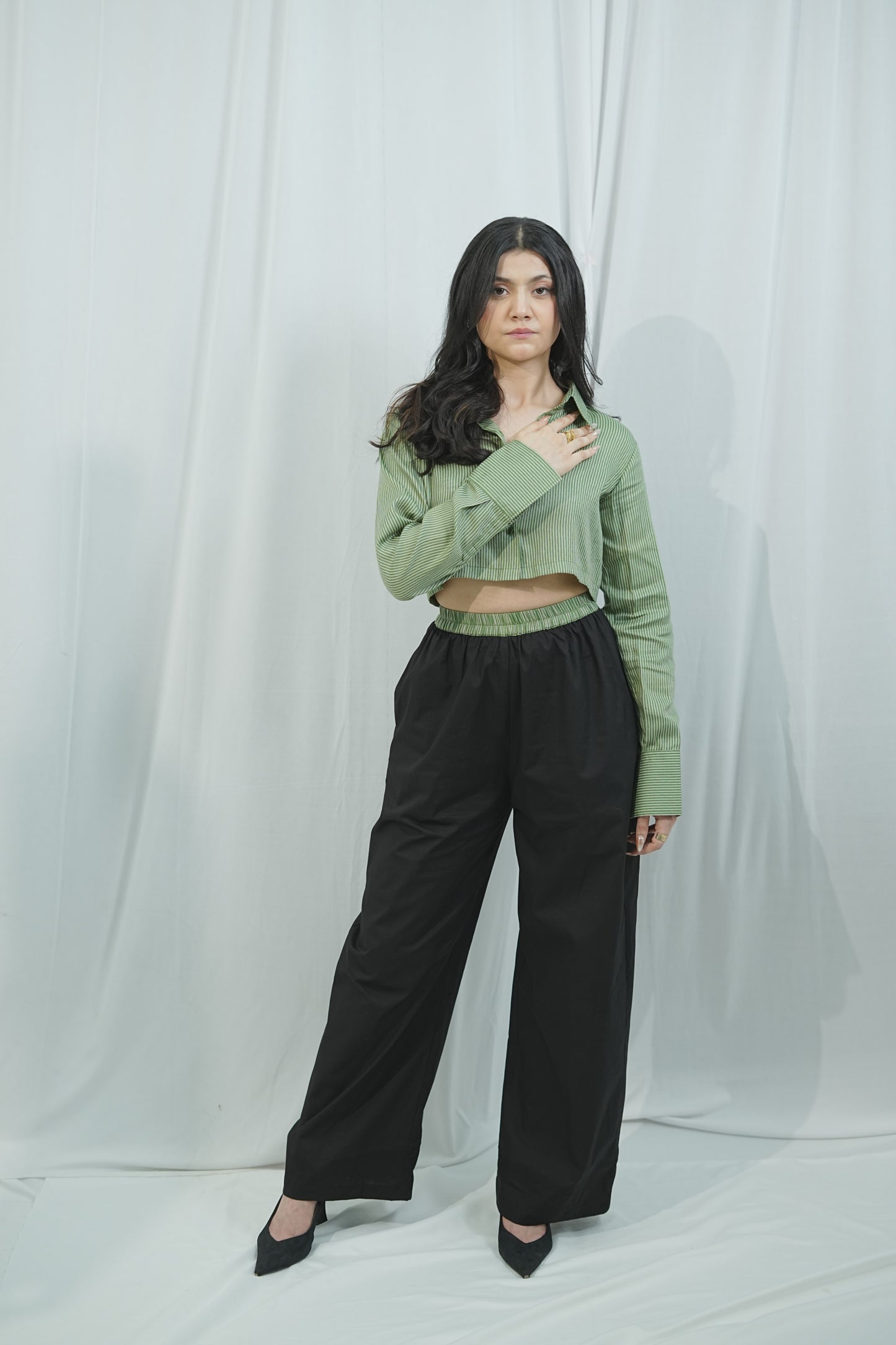 Striped Sage Green Set