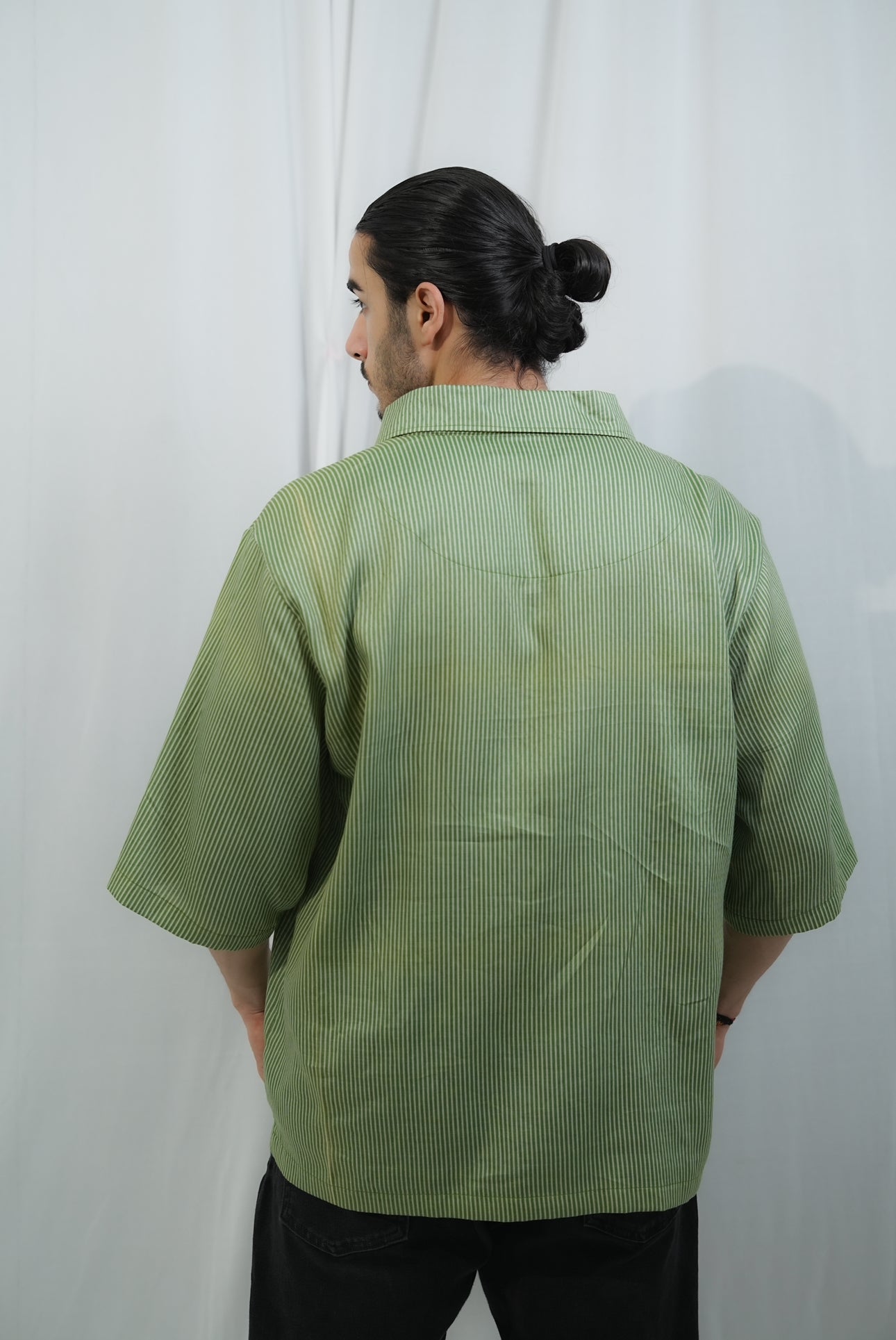 Men’s Striped Green Shirt
