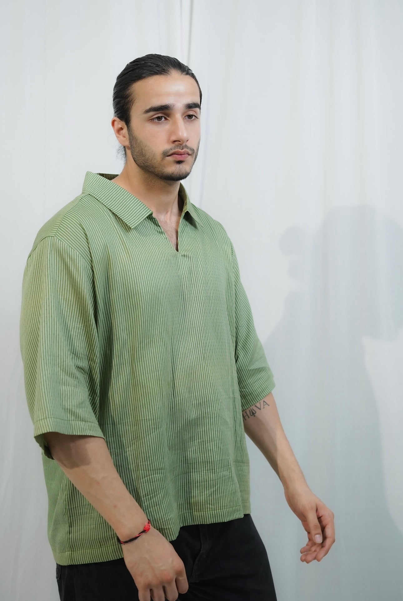 Men’s Striped Green Shirt