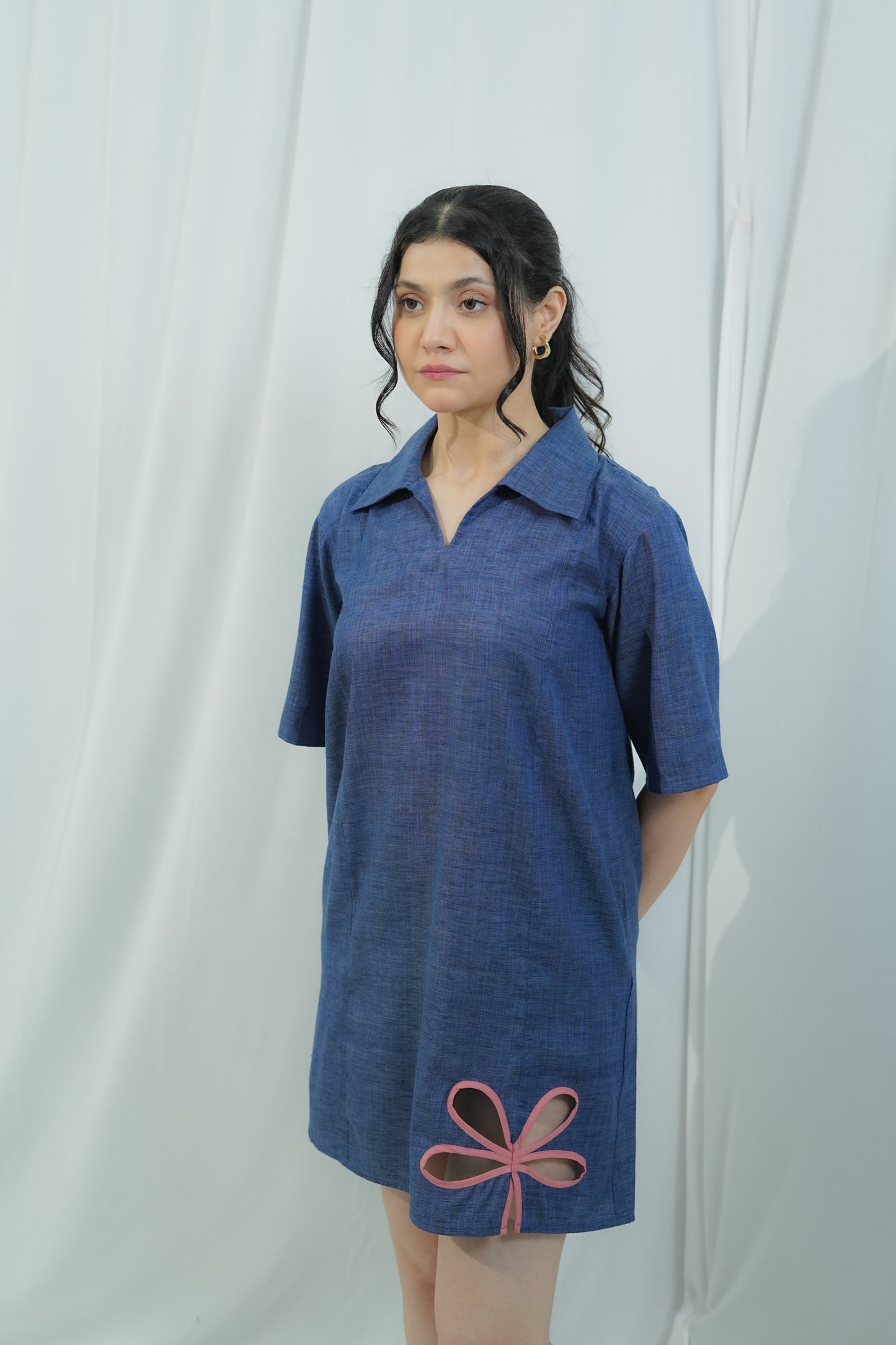 Cut-out Shirt Dress