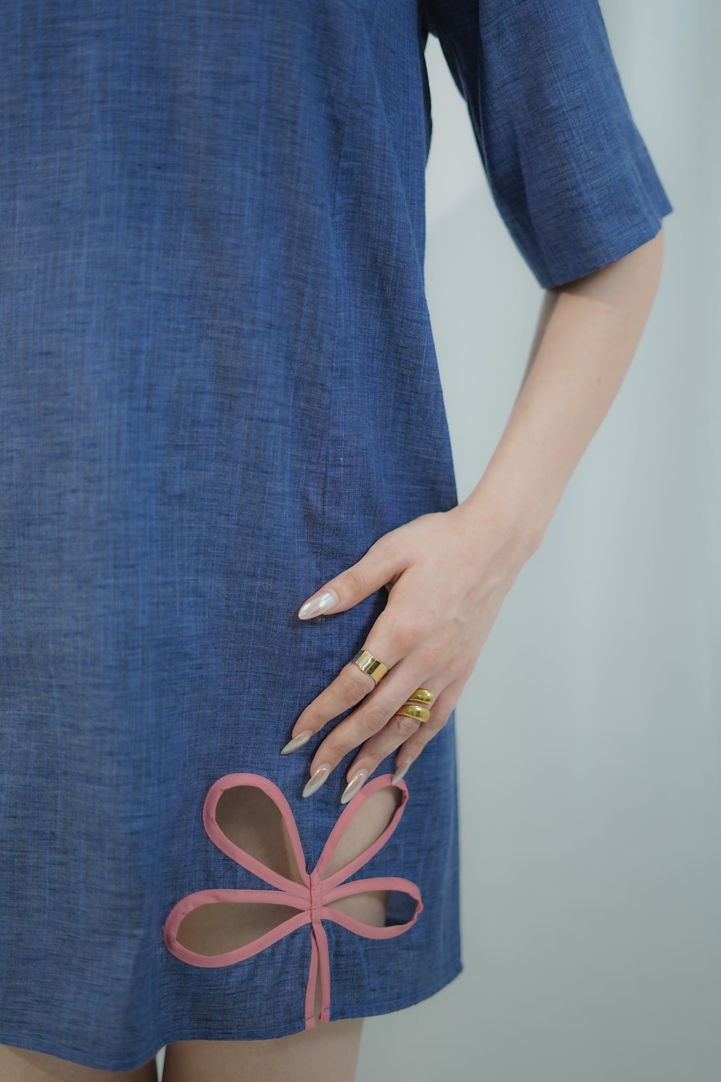 Cut-out Shirt Dress