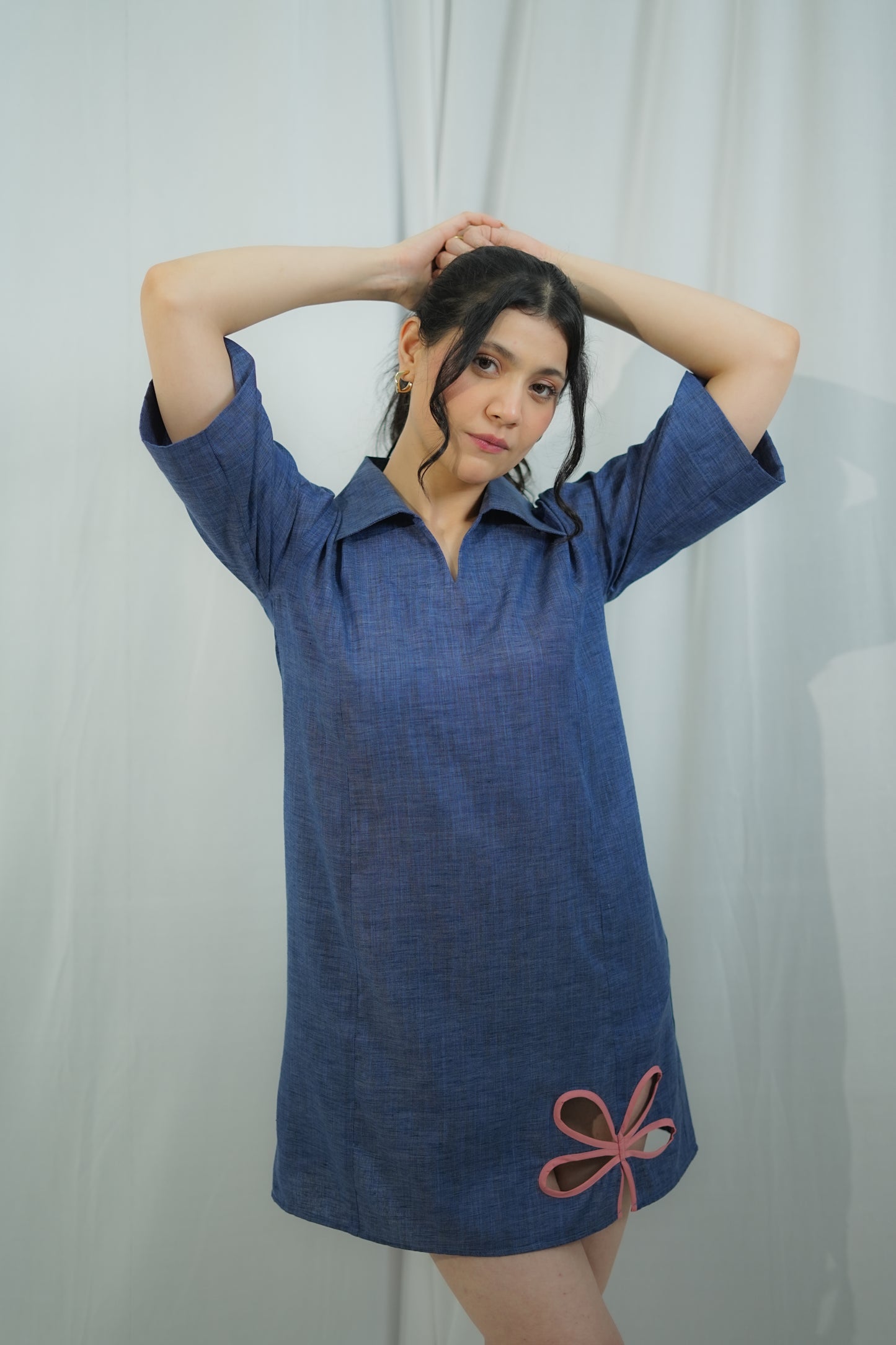 Cut-out Shirt Dress