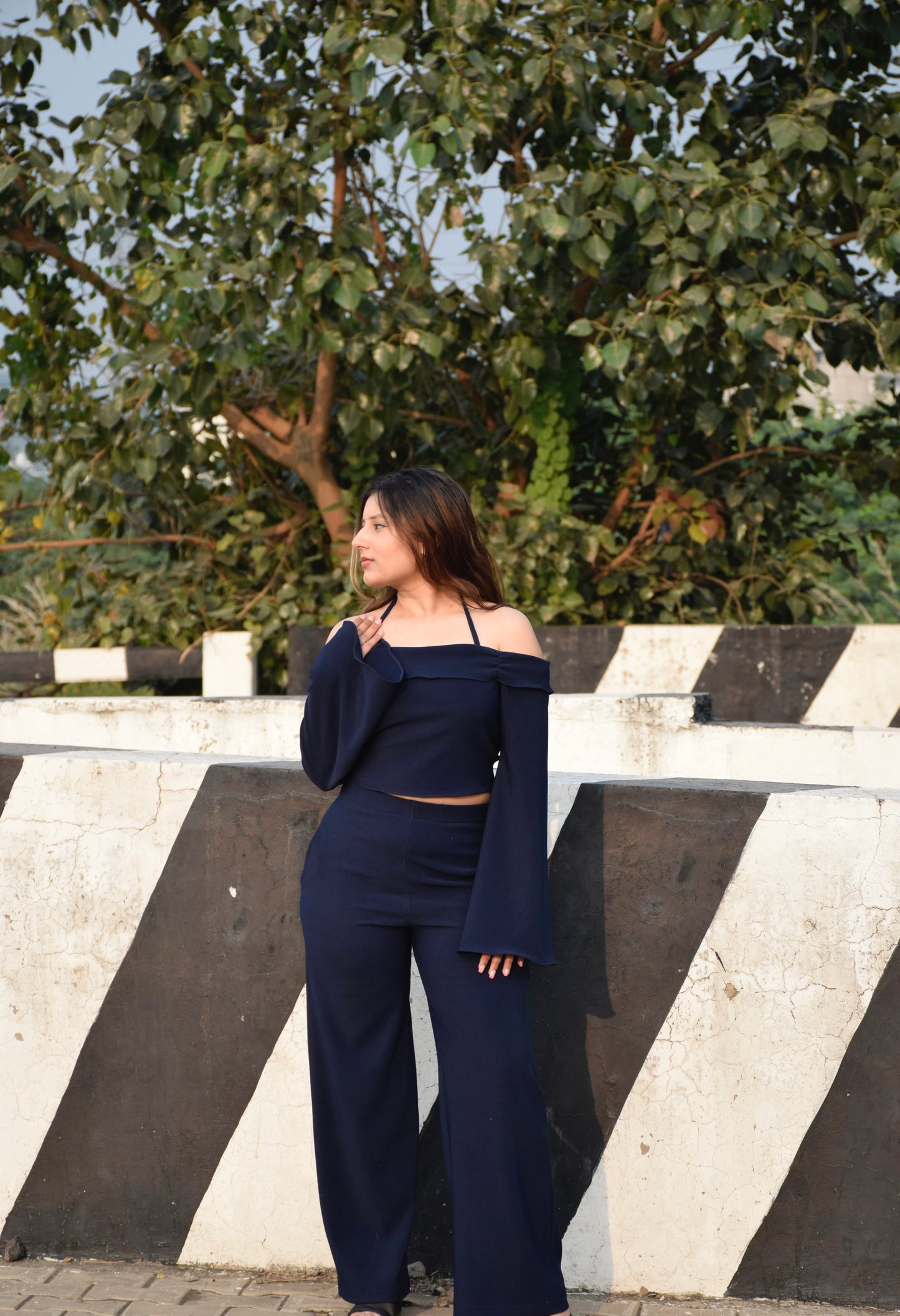 Navy Knit Rib Set