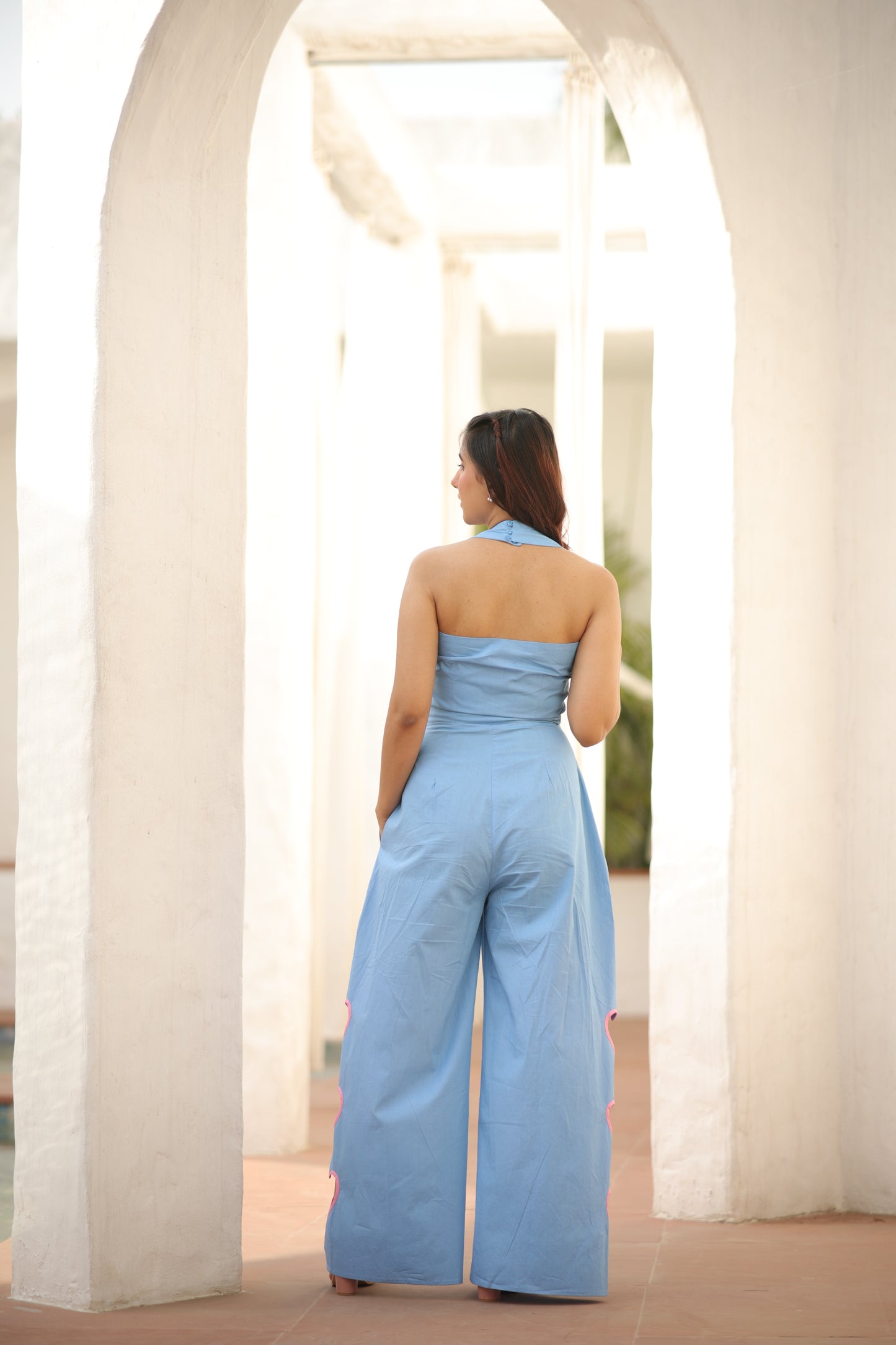 Cute Jumpsuit Women | Cotton Backless Summer Cut Out Jumpsuit | Khushiva