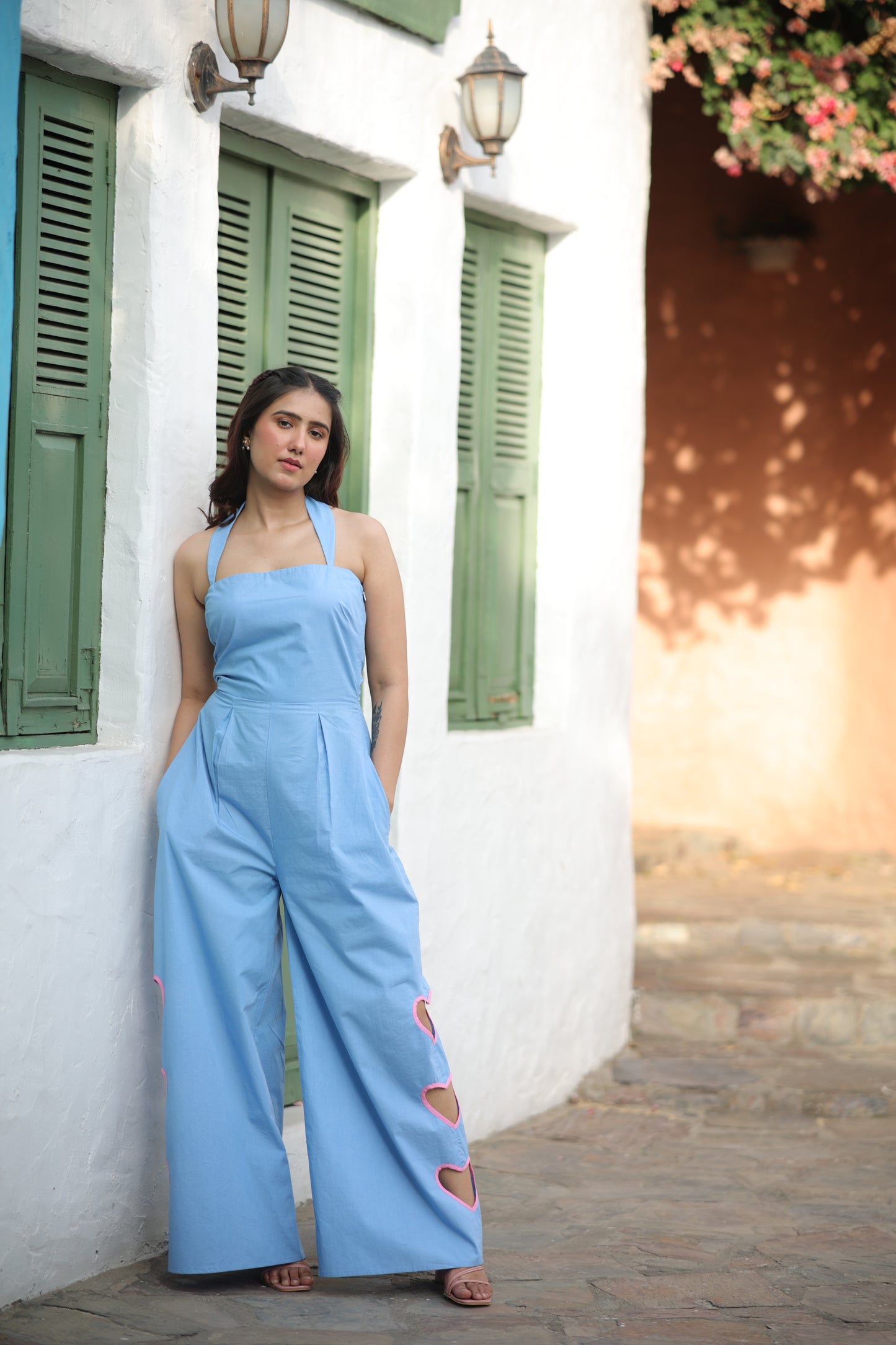 Cute Jumpsuit Women | Cotton Backless Summer Cut Out Jumpsuit | Khushiva