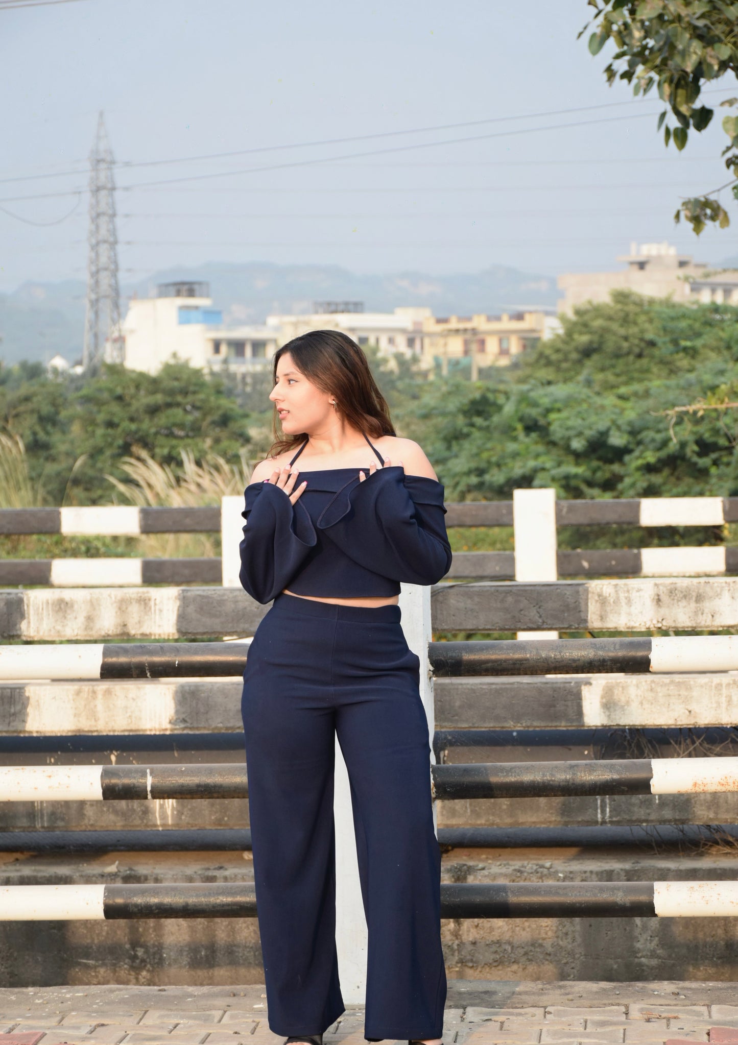 Navy Knit Rib Set