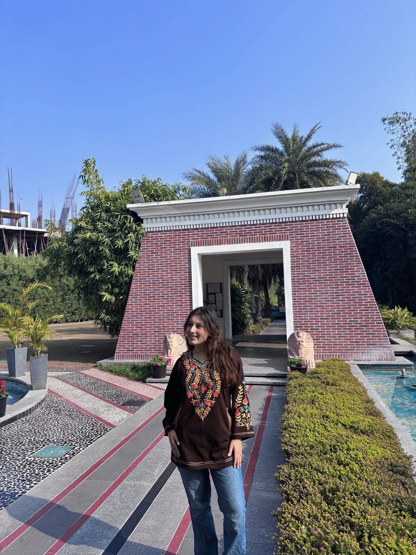 Woollen Kashmiri Pheran Short-Brown