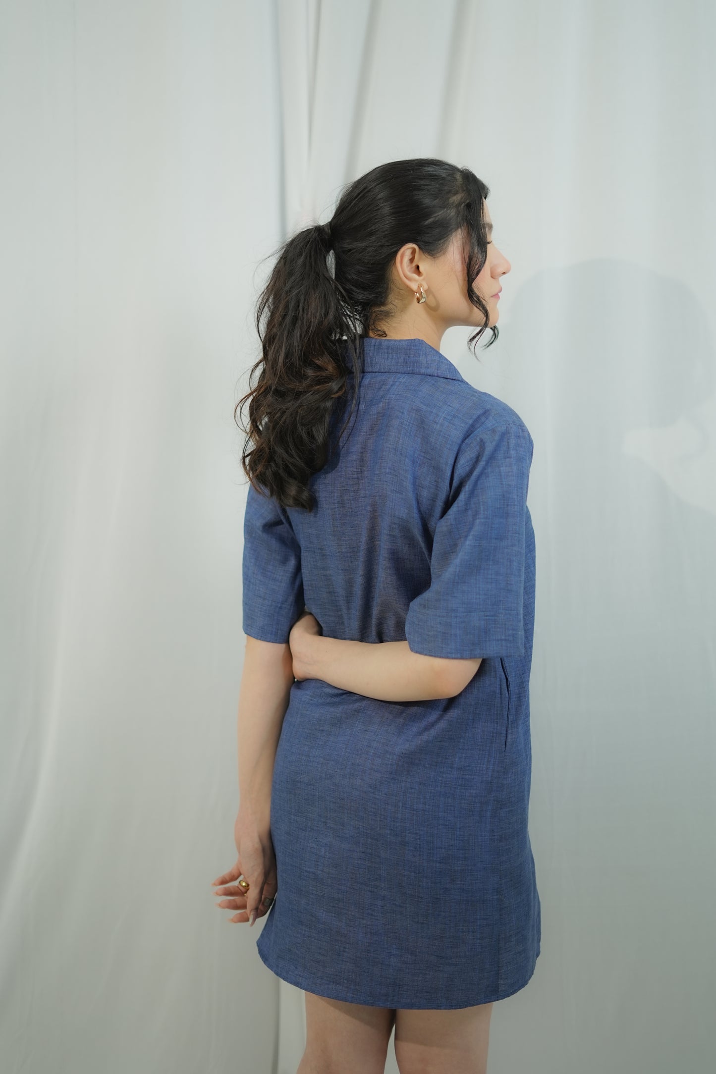 Cut-out Shirt Dress